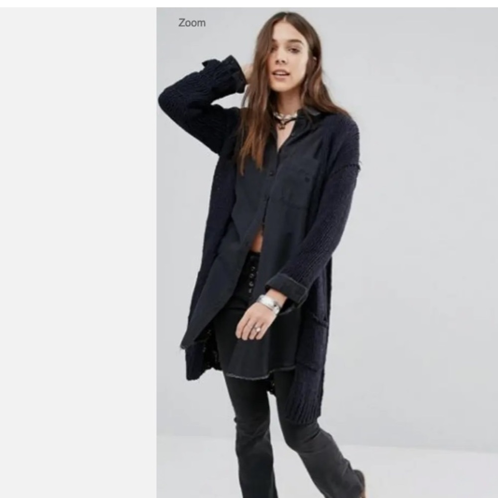 free people simply sienna longline cardigan navy combo women cardigan size XS